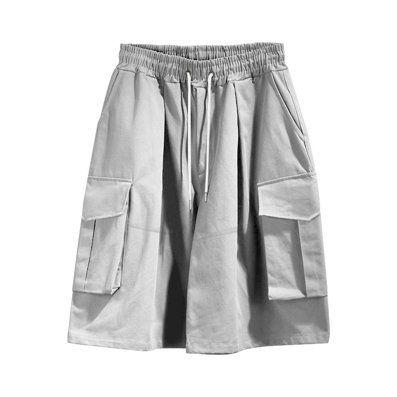 Cargo Midi Skirt with Elastic Drawstring Waist and Patch Pockets