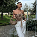 Women's Unique Wrap Top with Asymmetric Design and Ruffle Details
