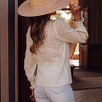 Women's Blouse with Artistic Embroidery and Volume Sleeves