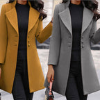 Women's Elegant Wool Coat with Double-Breasted Design
