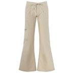 Women's Comfortable Cargo Pants with Elastic Waistband and Practical Side Pockets
