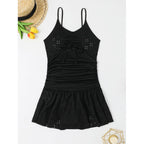 Women's Swim Dress with Ruffle and Adjustable Lacing