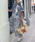 Casual Blouse and Palazzo Pants Set