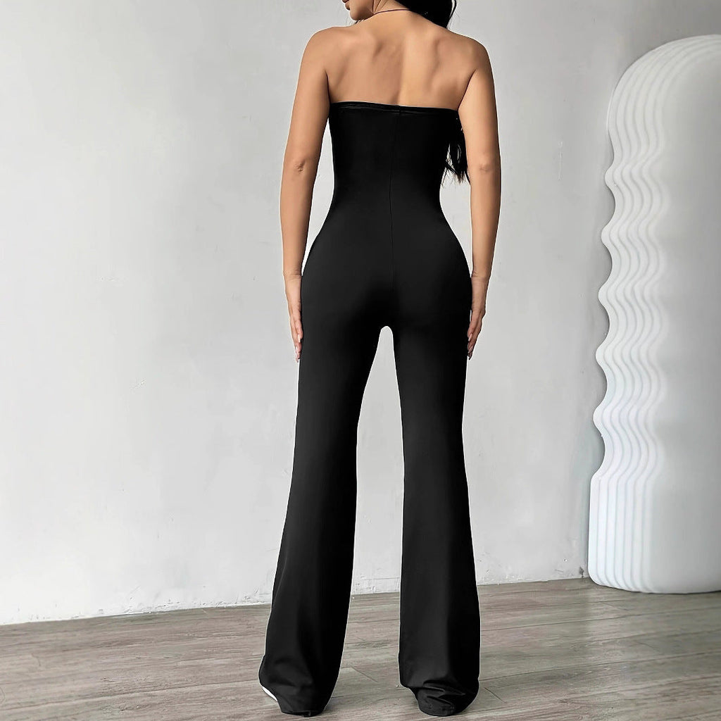 Women's Bustier Jumpsuit with Flared Legs
