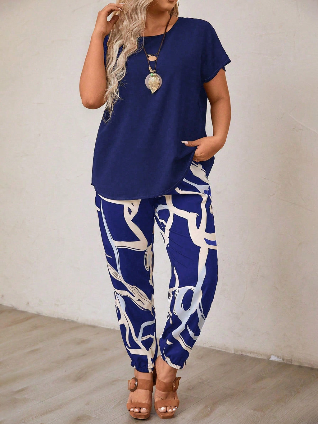 Women's Casual Floral Print Top and Jogger Set