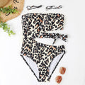 Women's Asymmetrical Bandeau Bikini with Animal Print