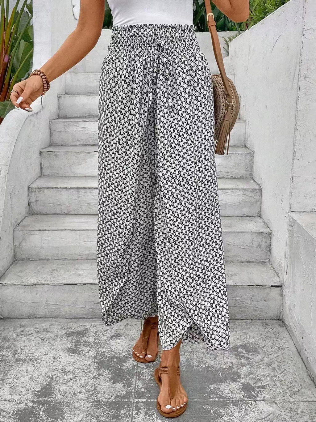 Women's Floral Maxi Skirt with Side Slit