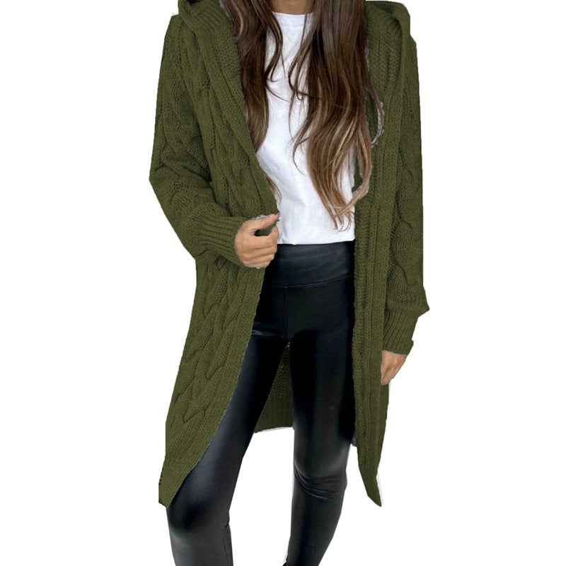 Women's Long Cable Knit Coat