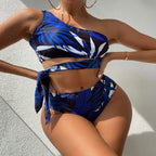 Women's Asymmetrical Bikini Set with Fashionable Tie