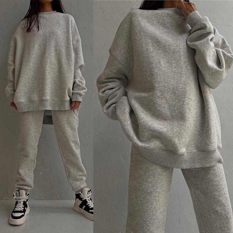 Women's Comfortable Oversized Loungewear Set with High Collar and Elastic Cuffs