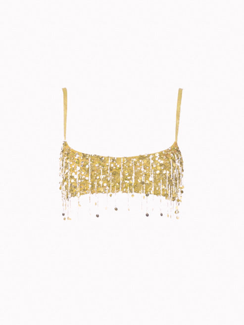 Sparkling Mini Skirt with Sequins and Fringe