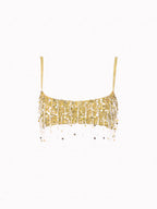 Sparkling Mini Skirt with Sequins and Fringe