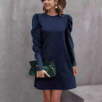 Women's Elegant Puff-Sleeve Dress