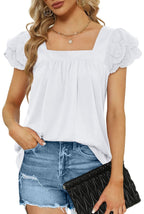 Women's Blouse with Decorative Puff Sleeves and Feminine Cut