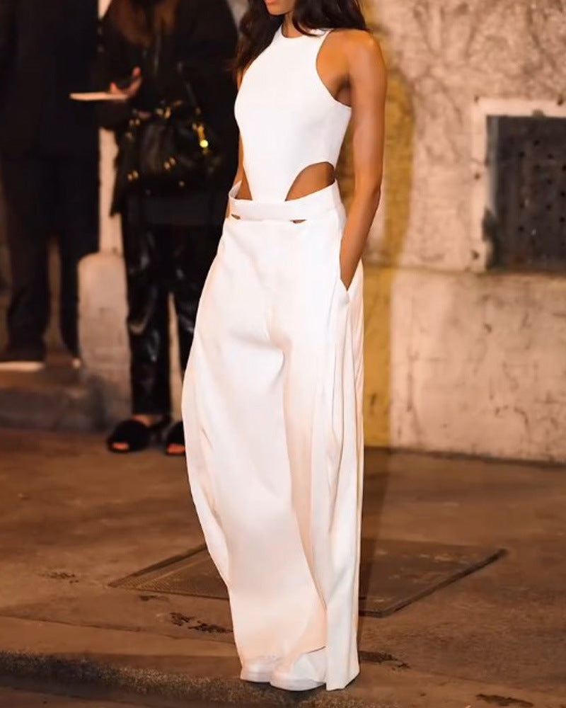 Women's Elegant High-Waisted Cut-Out Jumpsuit
