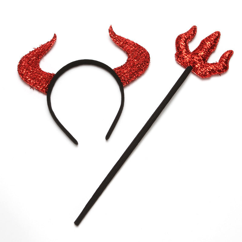Devil's Headband with Glitter and Horns
