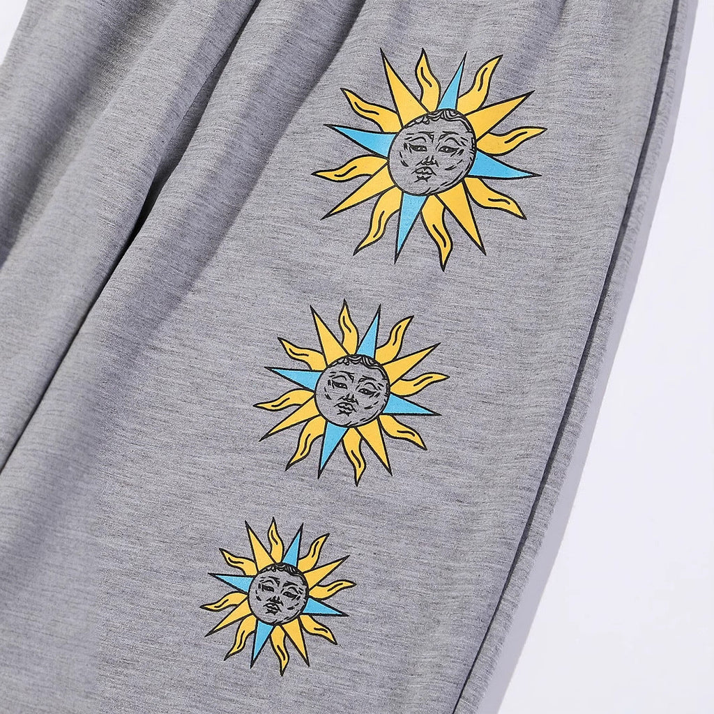 Women's Casual Pants with Colorful Graphic Design