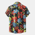 Women's Short Sleeve Shirt with Floral Print