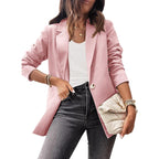 Women's Elegant Blazer with Unique Cut and Subtle Button Details