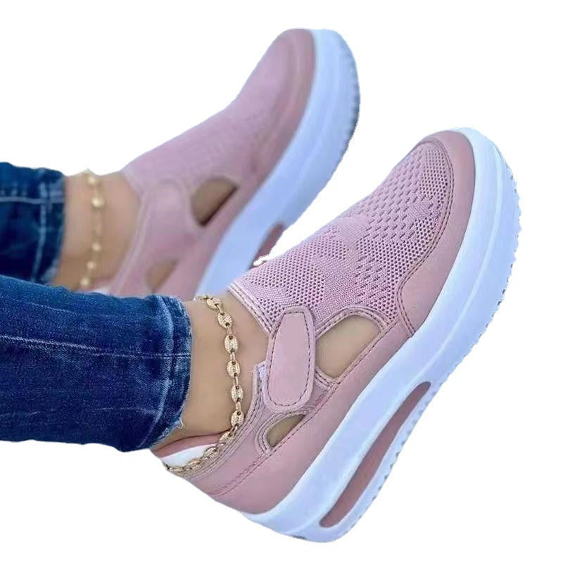Women's Breathable Slip-On Sneakers with Ergonomic Design and Velcro