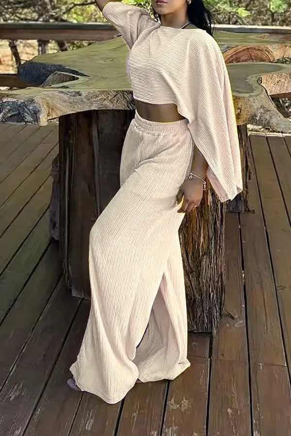 Women's Crop Top and Wide Skirt Set