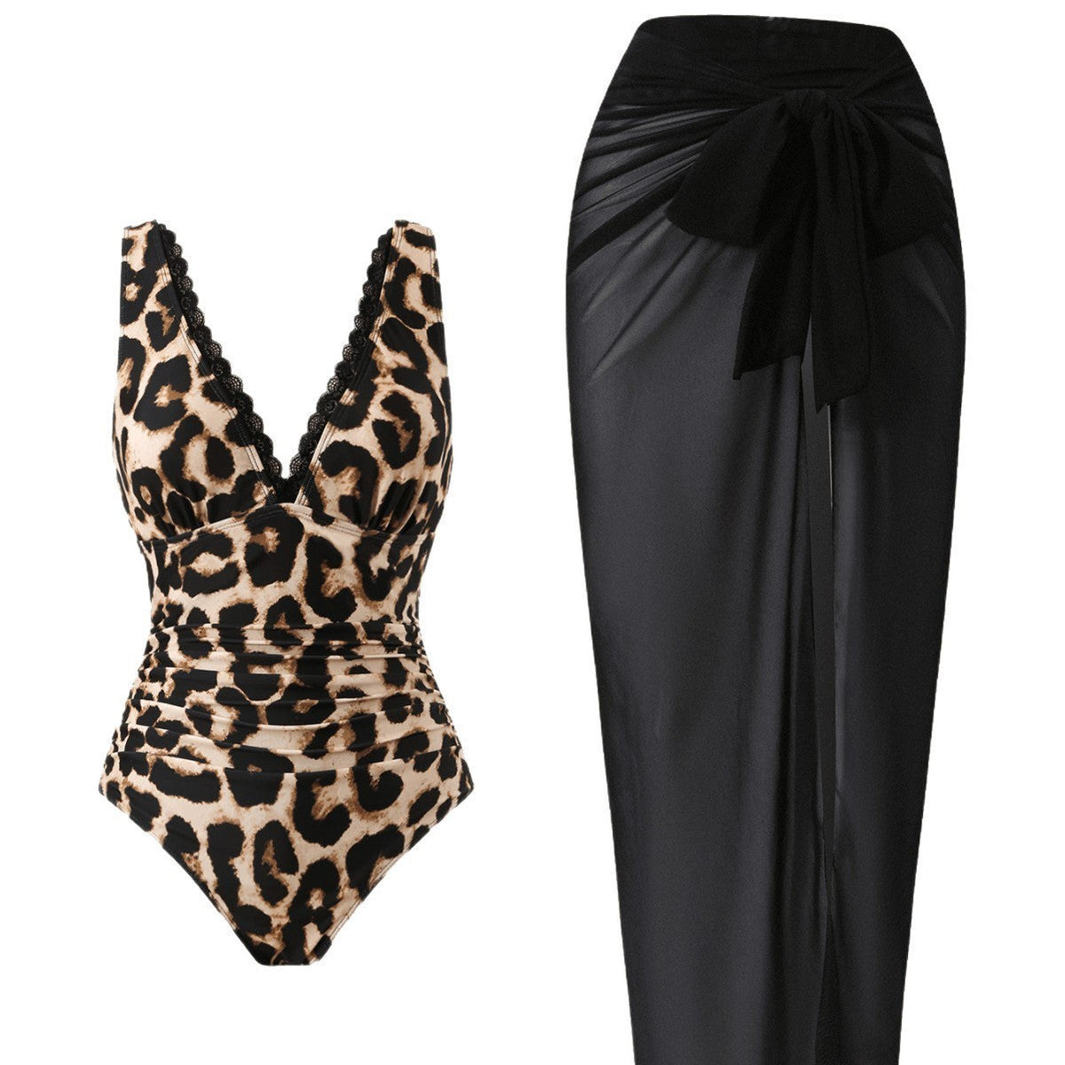 Women's Swimsuit with Draped Skirt