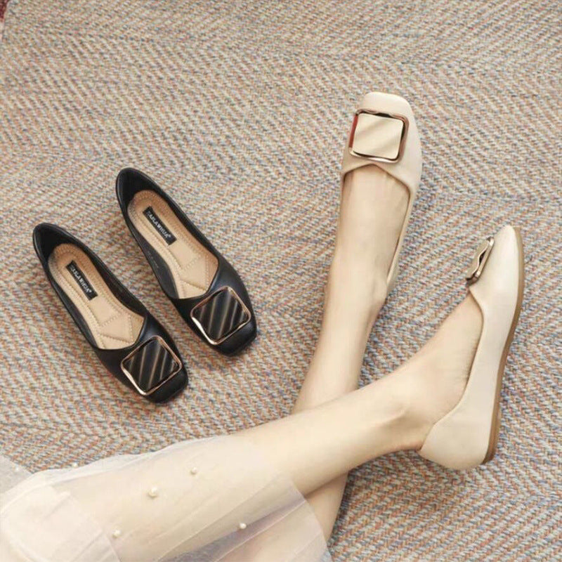 Women's Ballet Flats with Elegant Buckle Accent