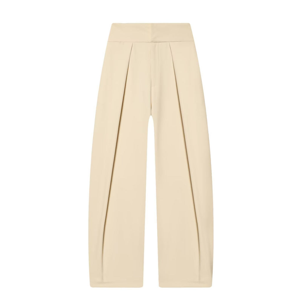 Women's Elegant Wide-Leg Trousers with Fine Pleats
