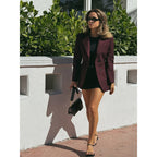 Women's Elegant Blazer Jacket with Double-Button Closure and Tailored Cut