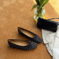 Women's Ballet Flats with Unique Polka Dot Pattern and Elegant Strap