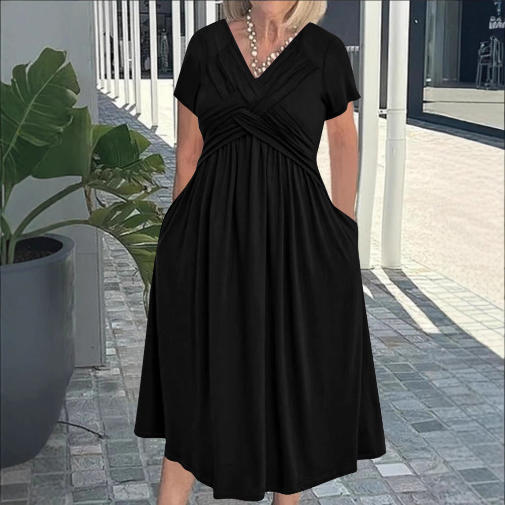 Women's Wrap-Style Jumpsuit with V-Neck
