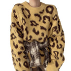 Women's Fluffy Leopard Print Sweater