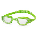 Swim goggles with adjustable head strap and anti-fog technology