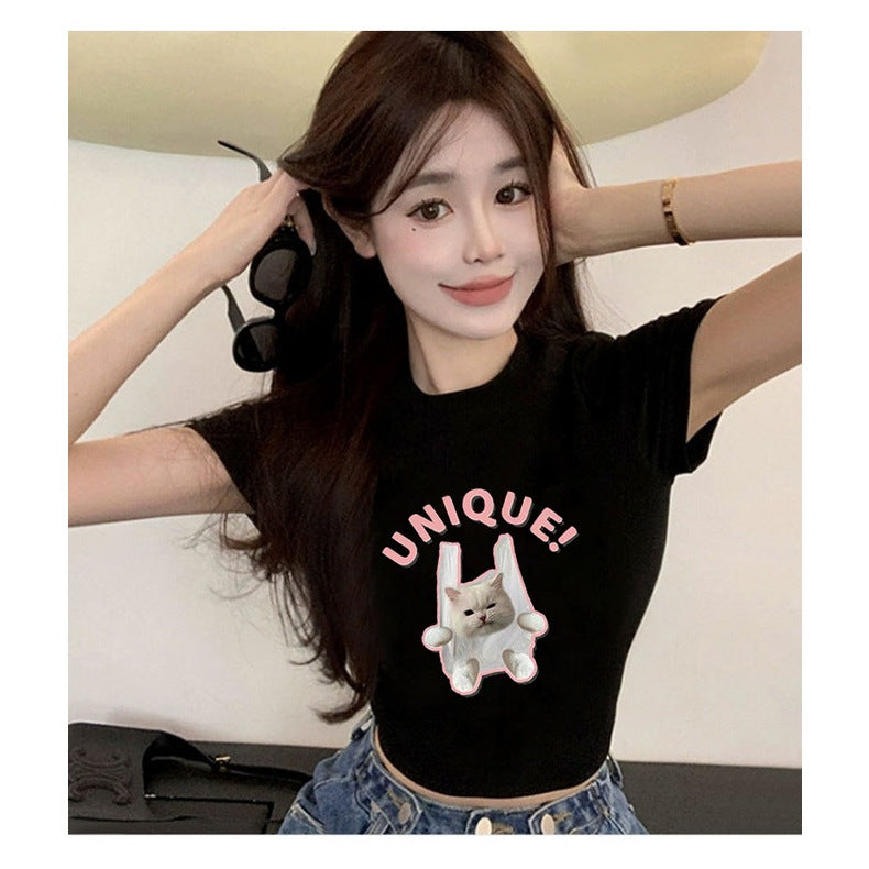 Women's Crop T-Shirt with Creative Skeleton Design and Inspiring Lettering