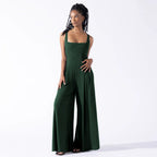 Women's Wide-Leg Jumpsuit with Deep Back