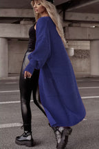 Women's Chunky Knit Coat in Casual Oversized Style with Deep Pockets