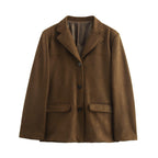 Women's Elegant Modern Cut Jacket with Pockets