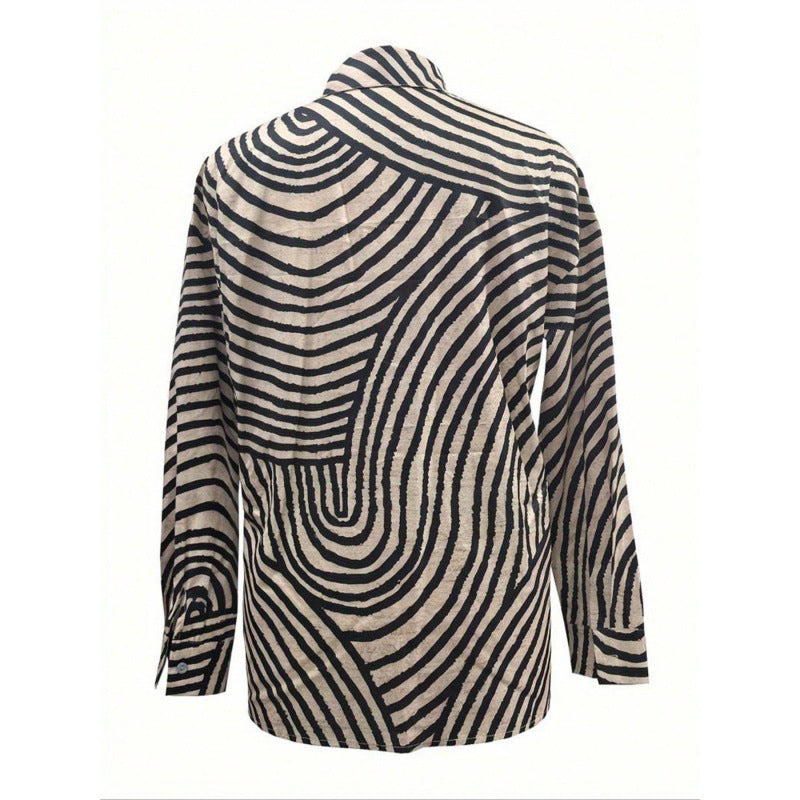 Women's Modern Shirt Blouse with Graphic Pattern