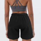 Women's Casual Pants with Elastic Waist and Side Tie Belt