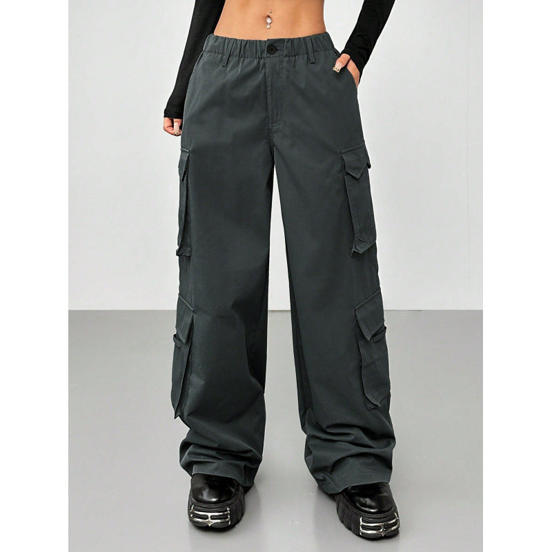 Women's Wide Leg Cargo Pants with Pockets