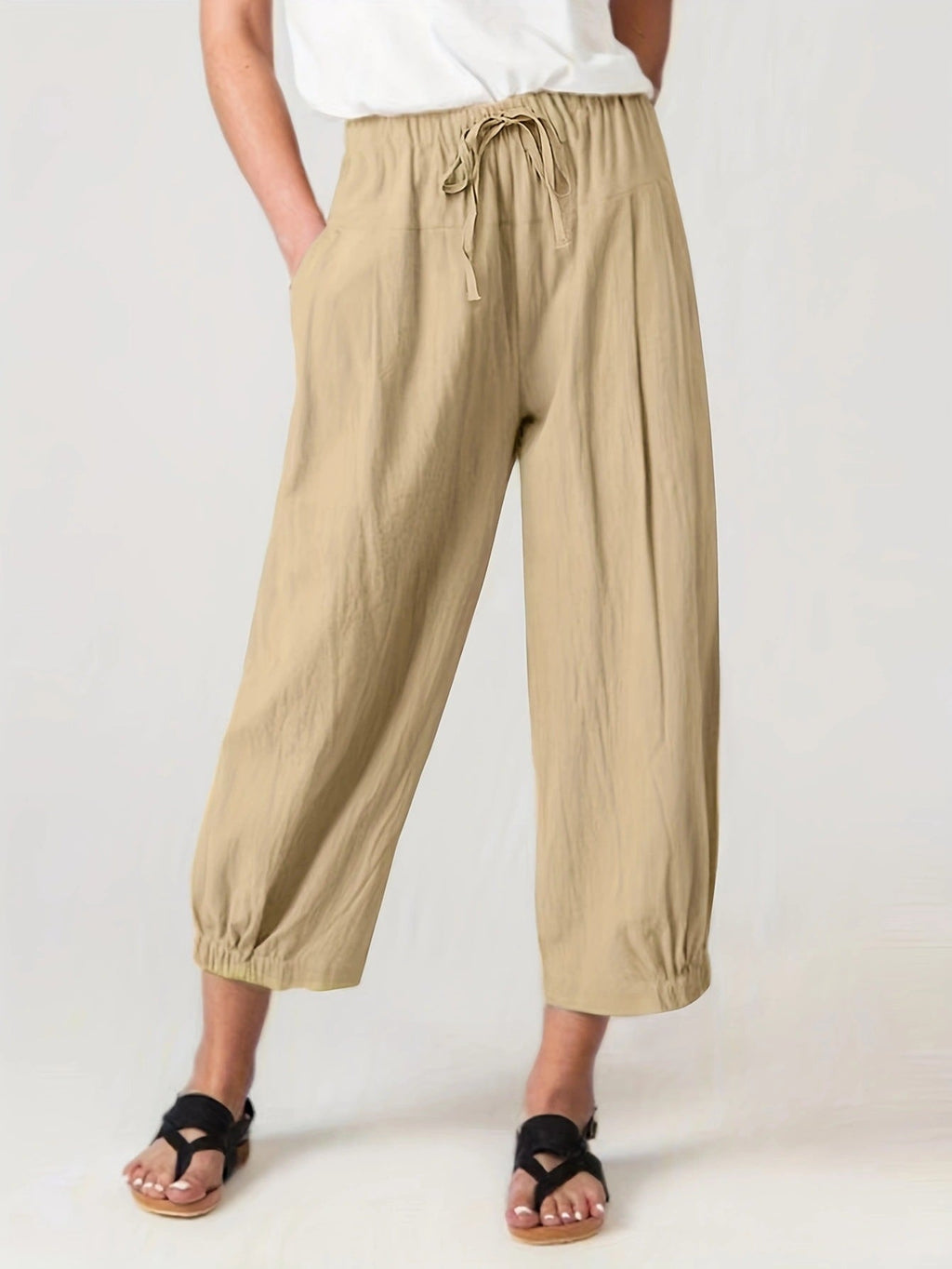 Women's Comfortable Summer Pants with Elastic Waistband