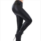 Women's Elegant Leggings with Lace-Up Detail