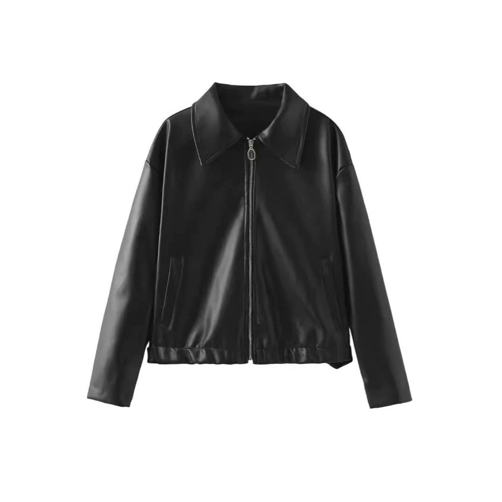Women's Elegant Faux Leather Jacket