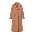 Elegant Women's Double-Breasted Wool Coat