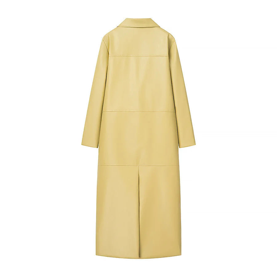 Women's Elegant Faux Leather Coat