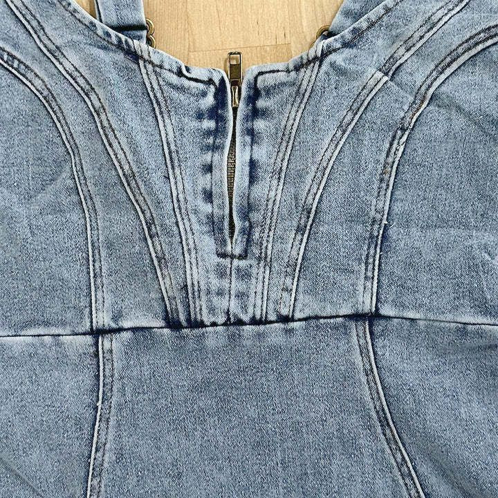 Women's Denim Dress with Side Slit