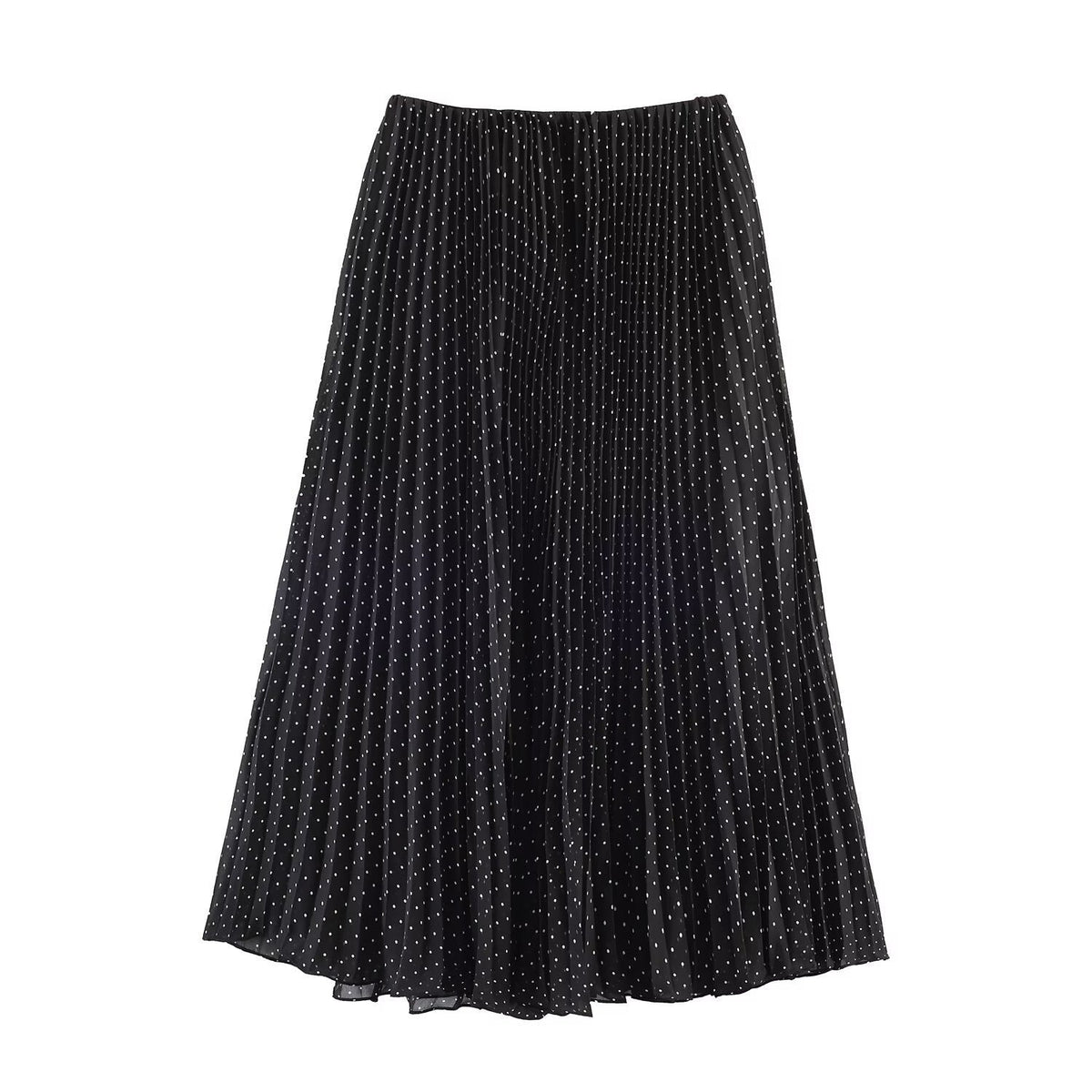A-Line Maxi Skirt with Polka Dot Pattern