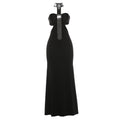 Women's Elegant Evening Dress with Slim Cut and Shiny Accents
