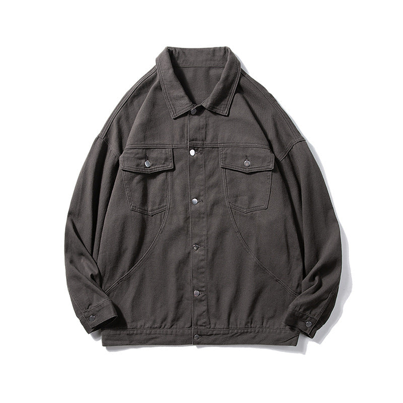 Women's Casual Utility Jacket with Classic Snap Buttons and Practical Pockets