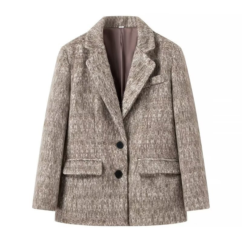Women's Elegant Blazer Jacket in Quality Fabric with Fine Pattern